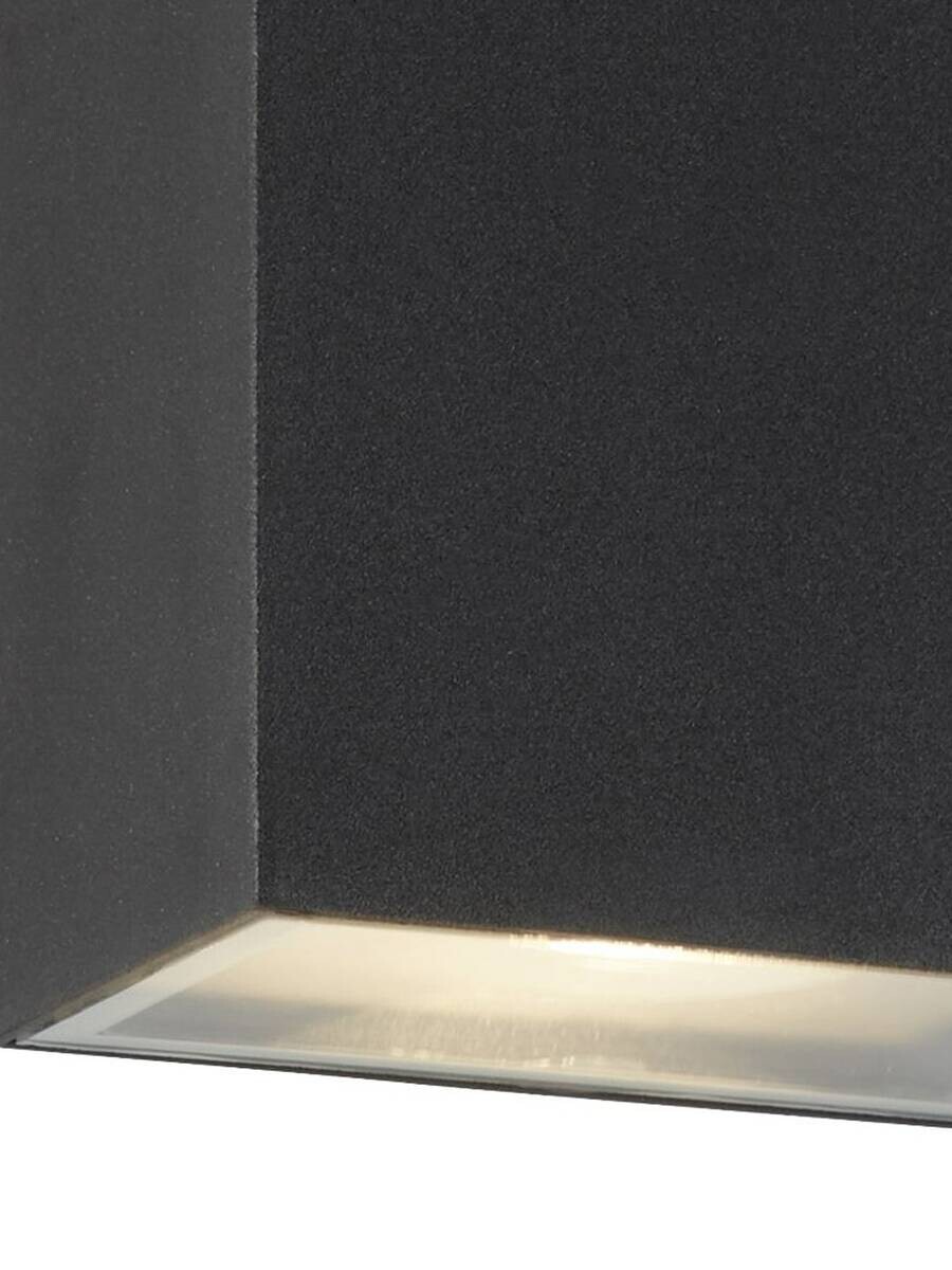 LED-Außenwandleuchte silber schwarz klar B/H/T: ca. 9x16x6 cm