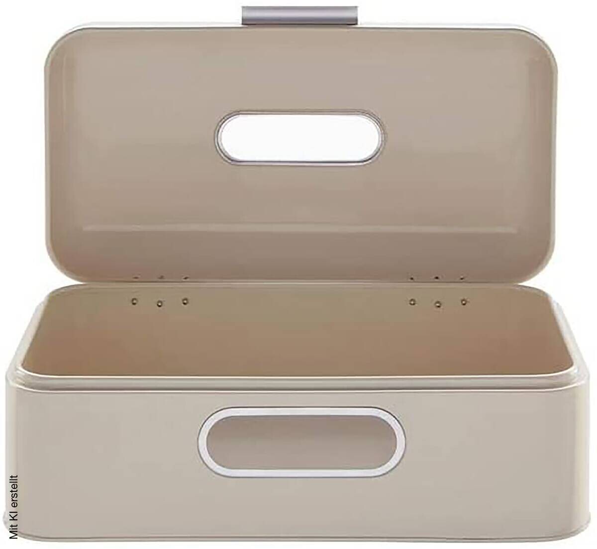 ECHTWERK Brotkasten Retro creme Metall B/H/L: ca. 23,8x17x42,5 cm