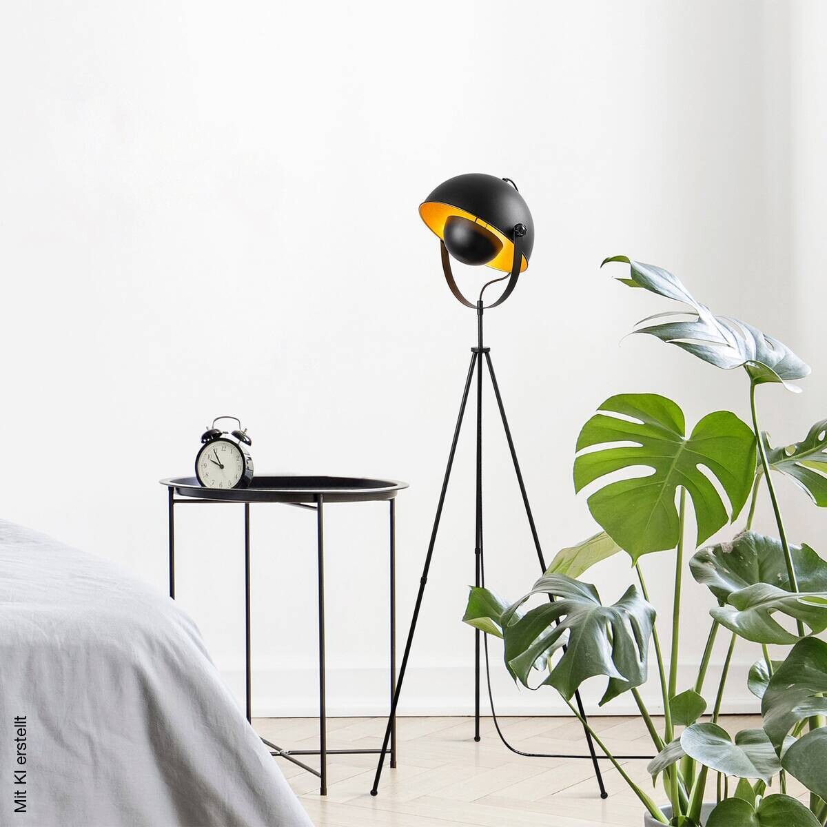 Opviq Stehlampe gold schwarz B/H/T/L: ca. 45x160x45x62 cm E27 1 Brennstellen