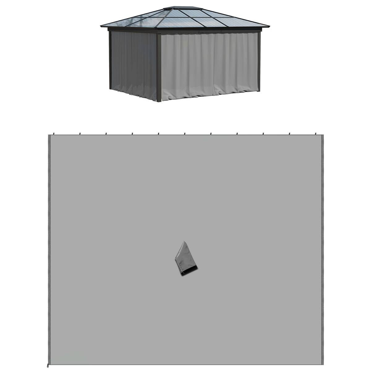 Outsunny Pavillon-Zubehör hellgrau Edelstahl H/L: ca. 302x205 cm