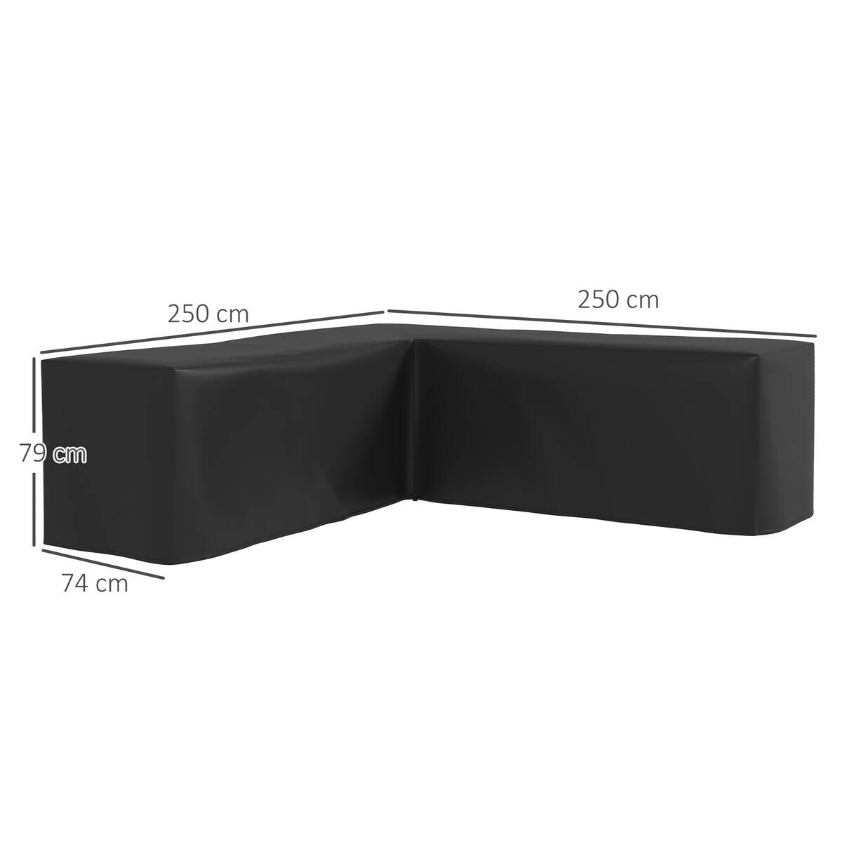 Outsunny Gartenmöbel-Abdeckung schwarz Polyester B/H/L: ca. 250x79x250 cm