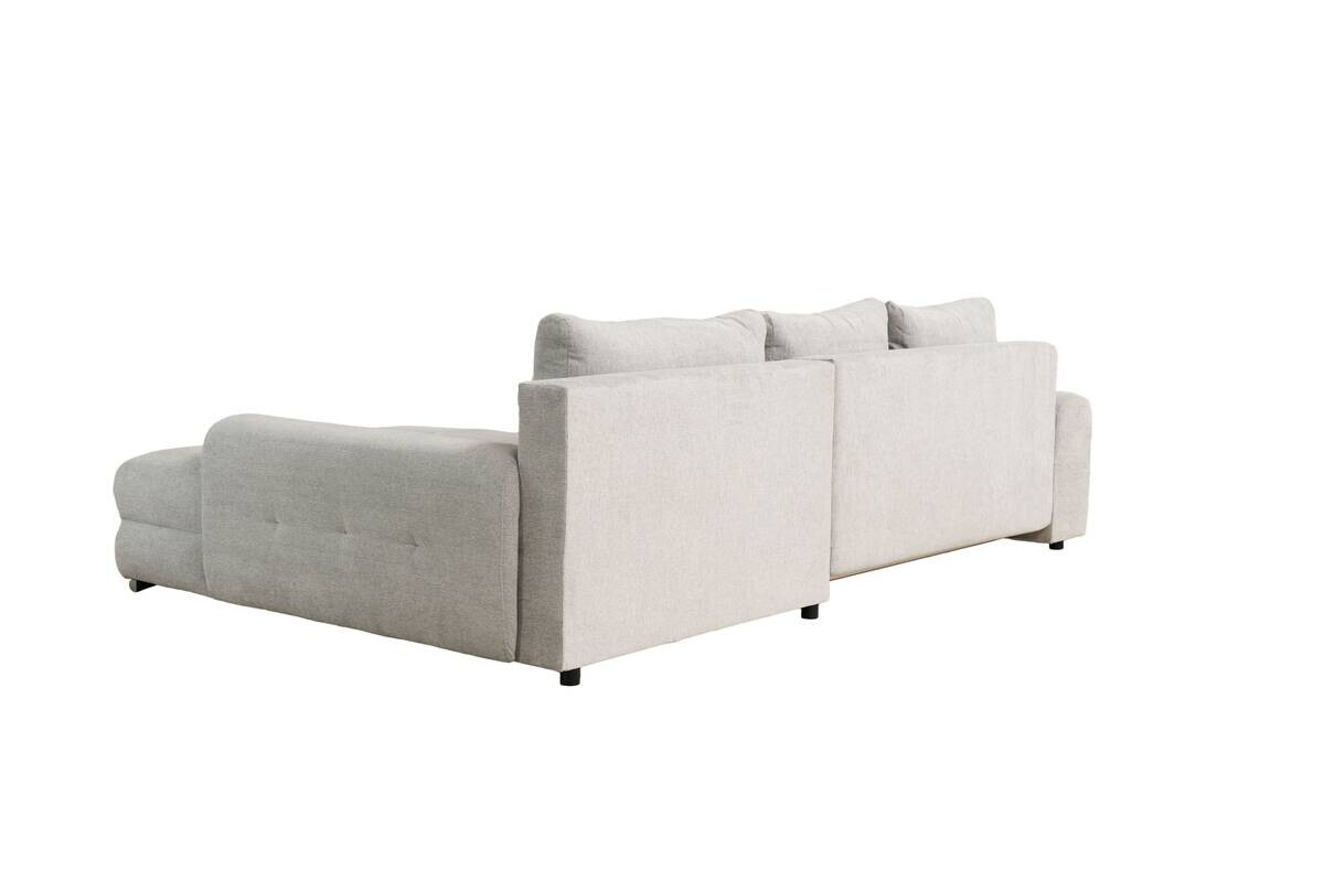 Ecksofa mit Bettfunktion und Bettkasten Lorenz taupe Microfaser B/H/T: ca. 284x74x180 cm