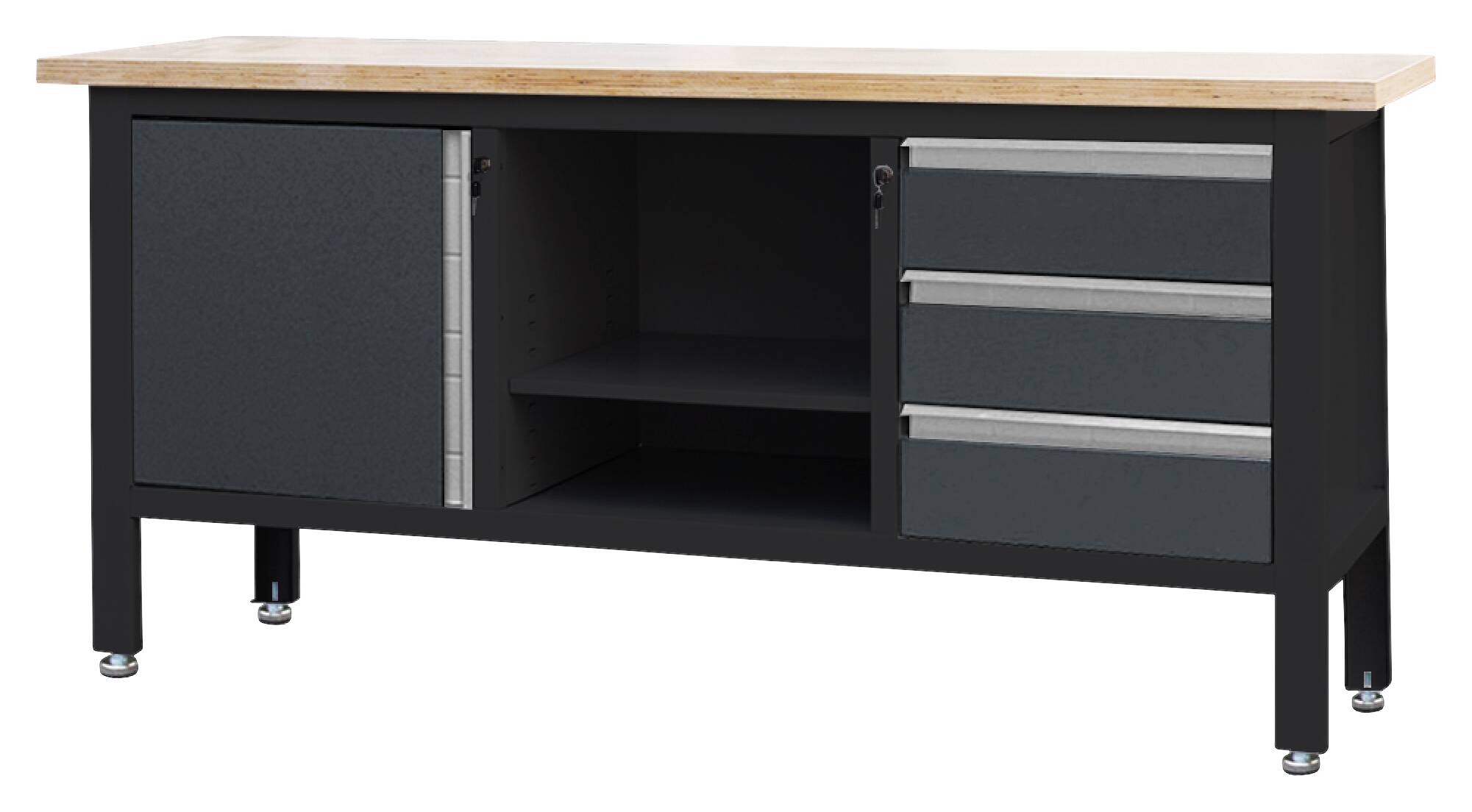 Feistos Werkbank Heros anthrazit Metall B/H/L: ca. 169x87x60 cm