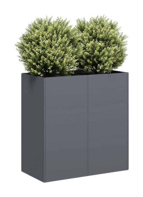vidaXL Pflanzkübel anthrazit Stahl B/H/L: ca. 40x80x80 cm