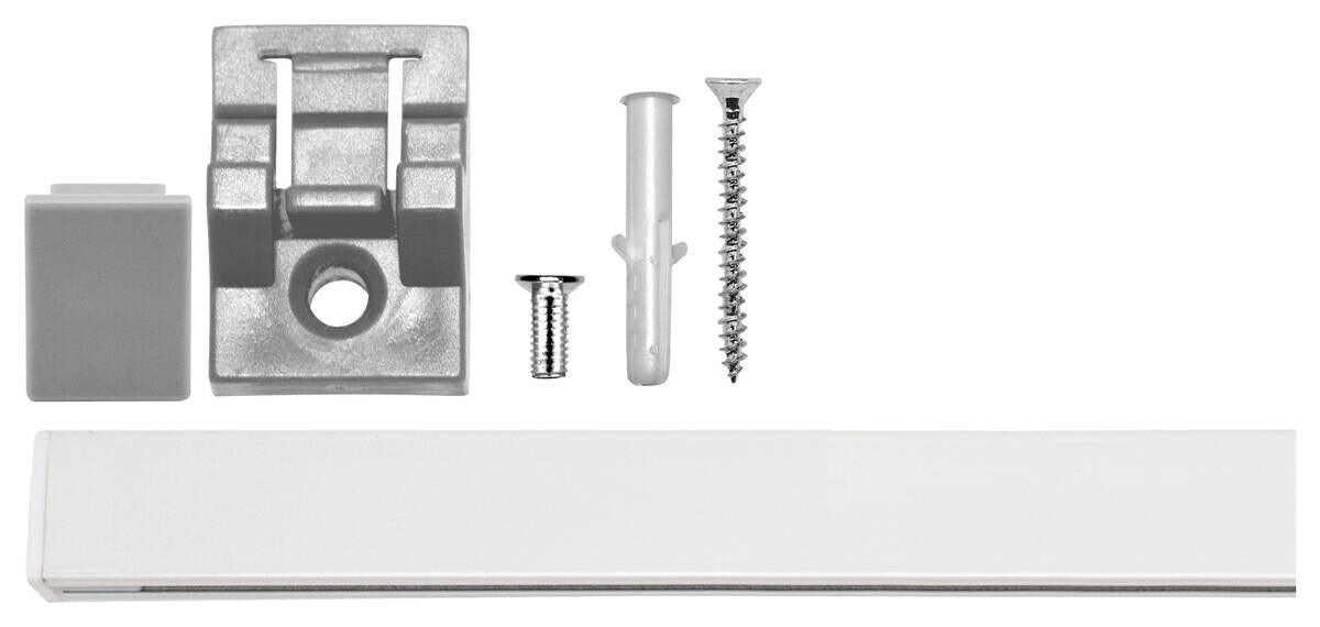 ondeco Gardinenschiene smart weiß Metall L: ca. 200 cm 1.0 Läufe