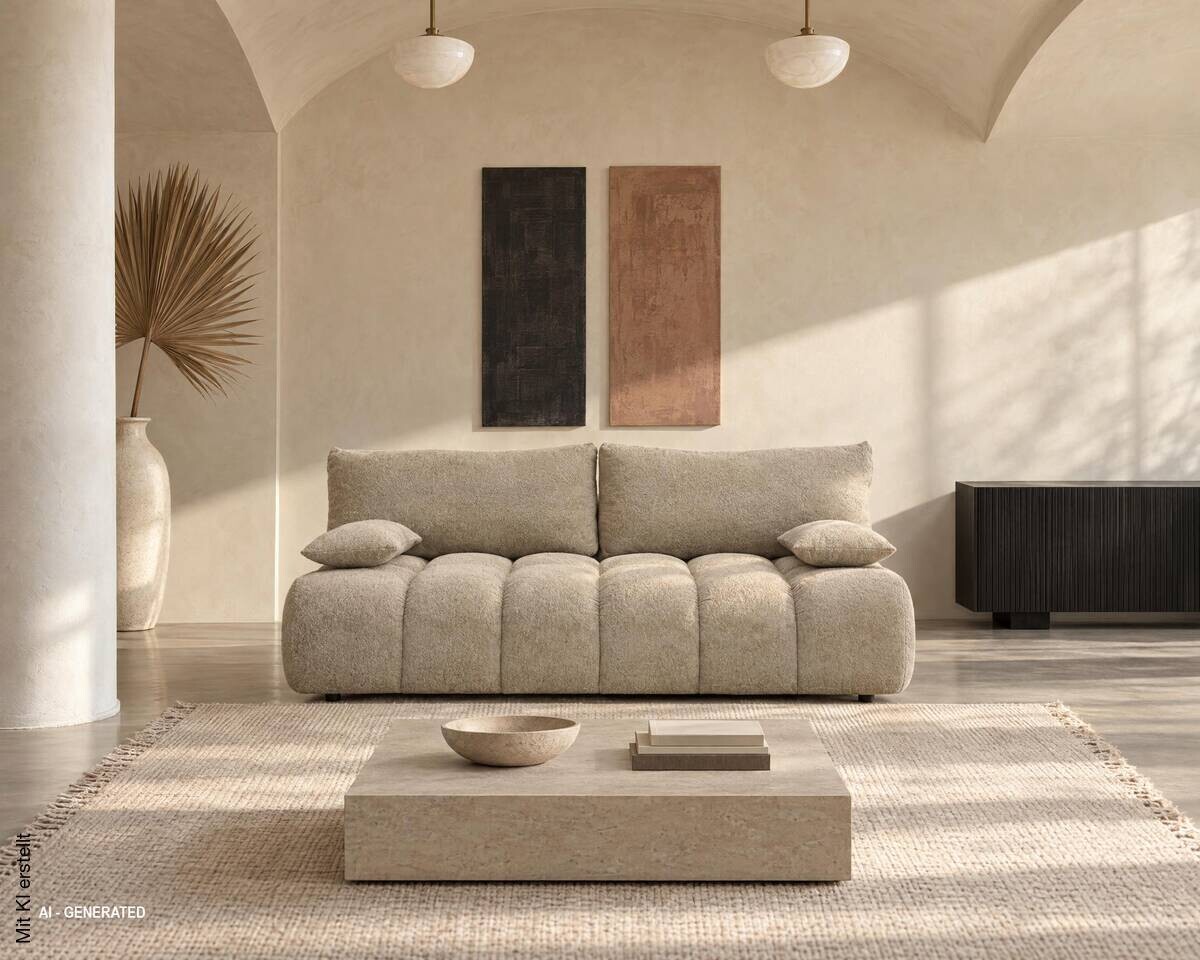 Schlafsofa beige Polyester B/H/T: ca. 210x72x105 cm