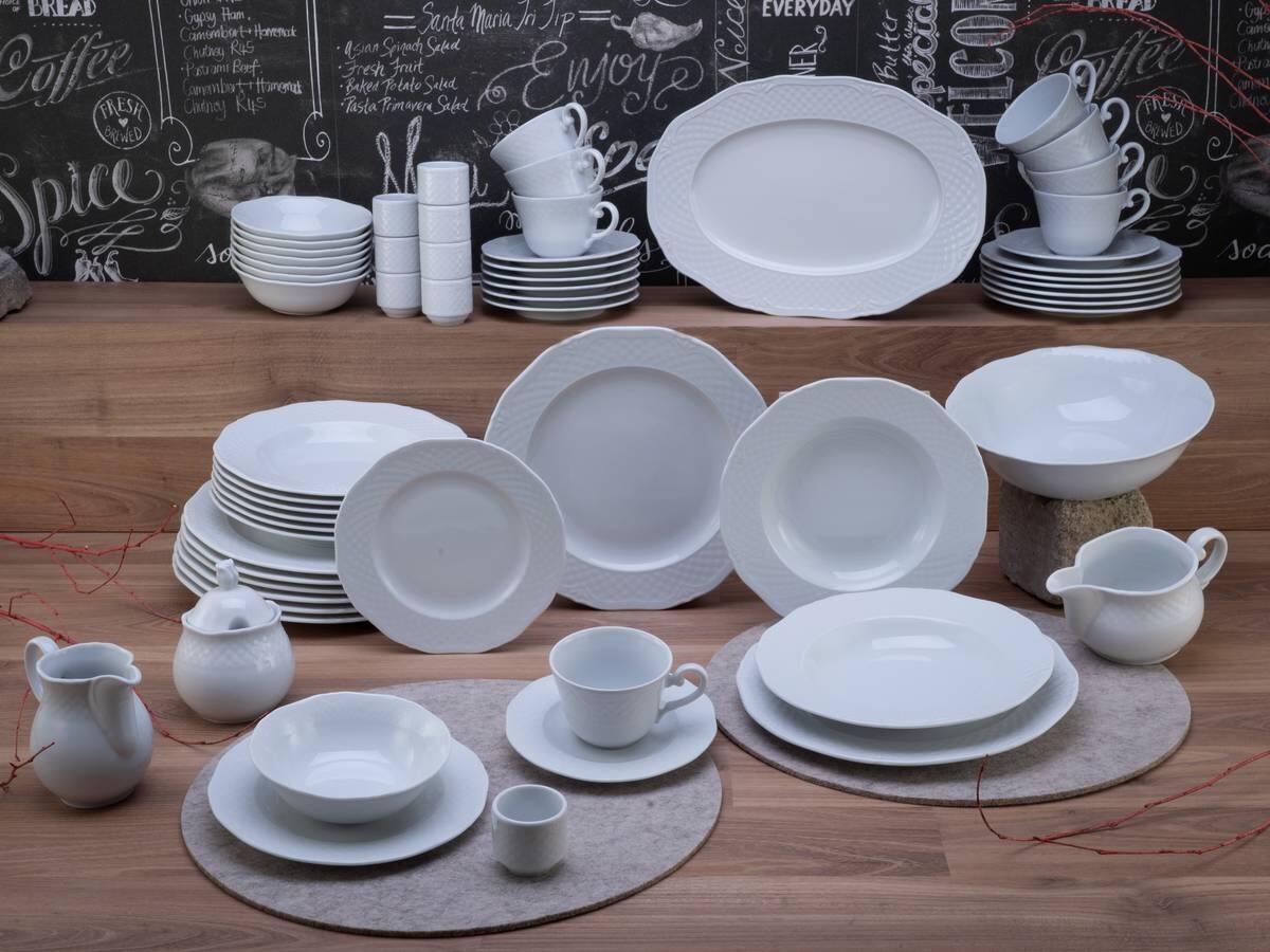 CreaTable Kombiservice Arianne weiß Porzellan 61 tlg.