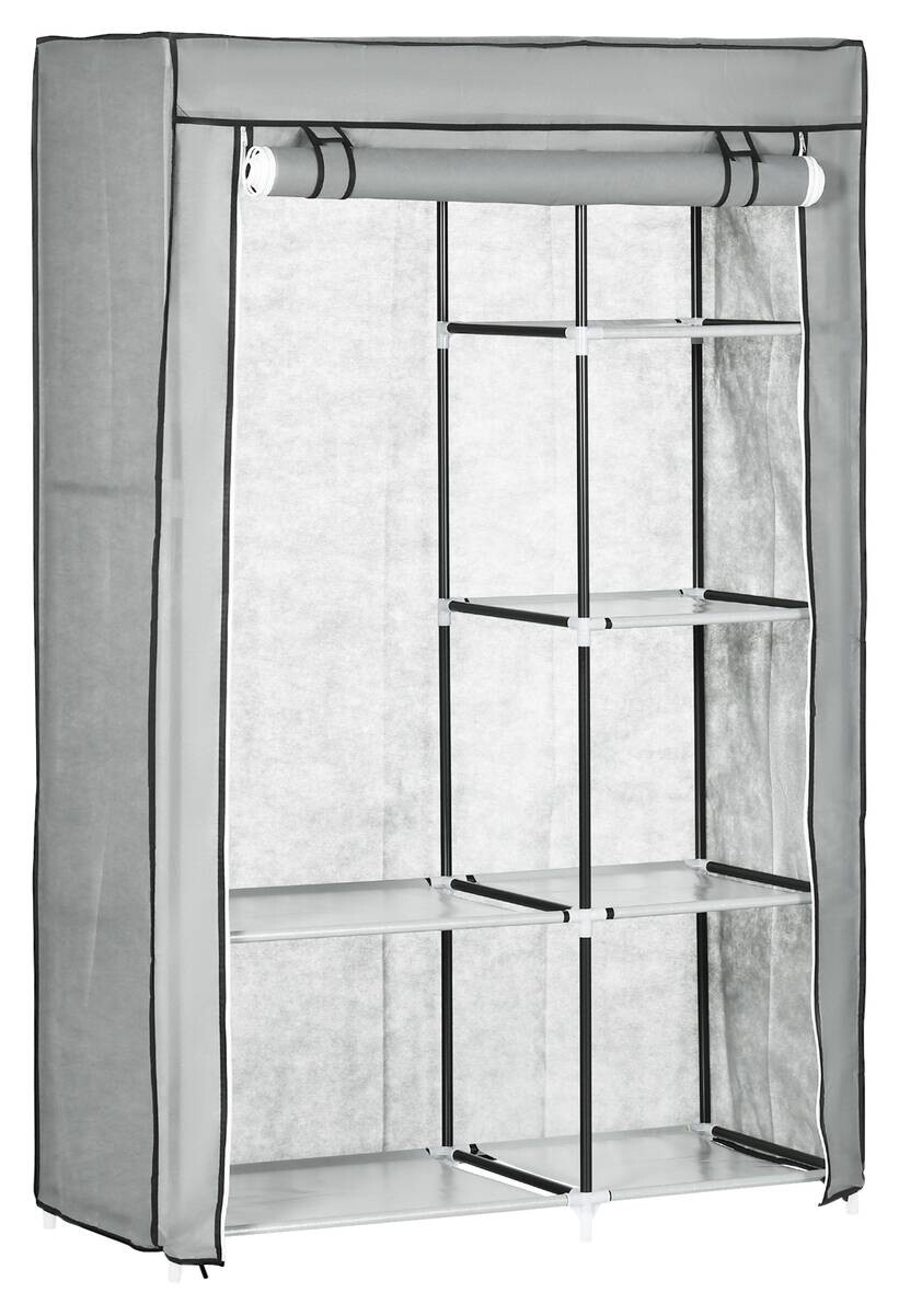 HOMCOM Kleiderschrank grau Polypropylen B/H/L: ca. 43x103x162,5 cm