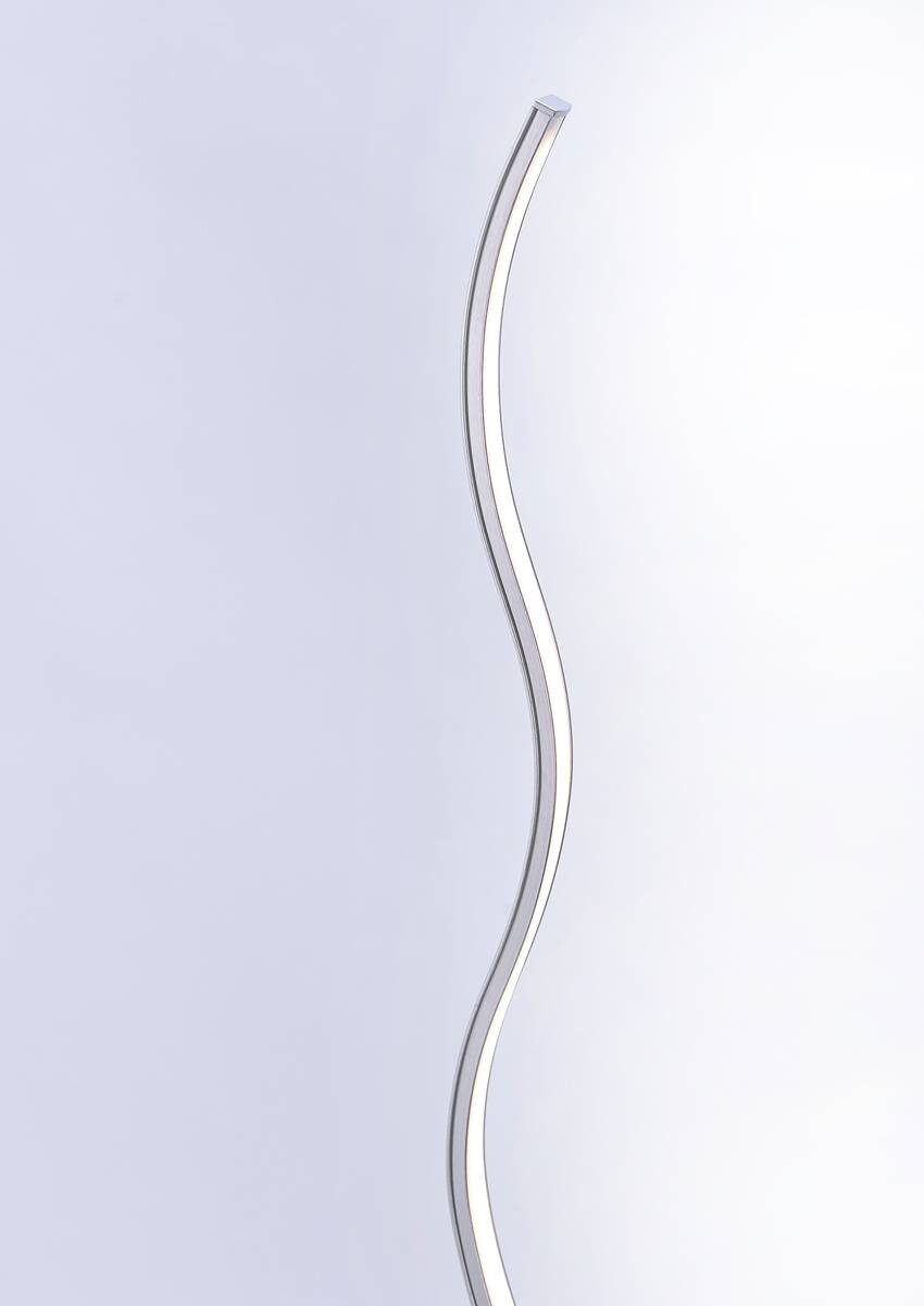 Just Light LED-Stehleuchte WAVE 15168-55 weiß stahlfarbig Metall Kunststoff B/H/T: ca. 14x120x14 cm 1 Brennstellen