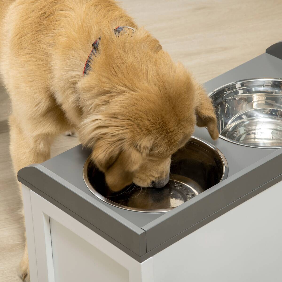 PawHut Hunde-Zubehör weiß Edelstahl B/H/L: ca. 30x60x36 cm