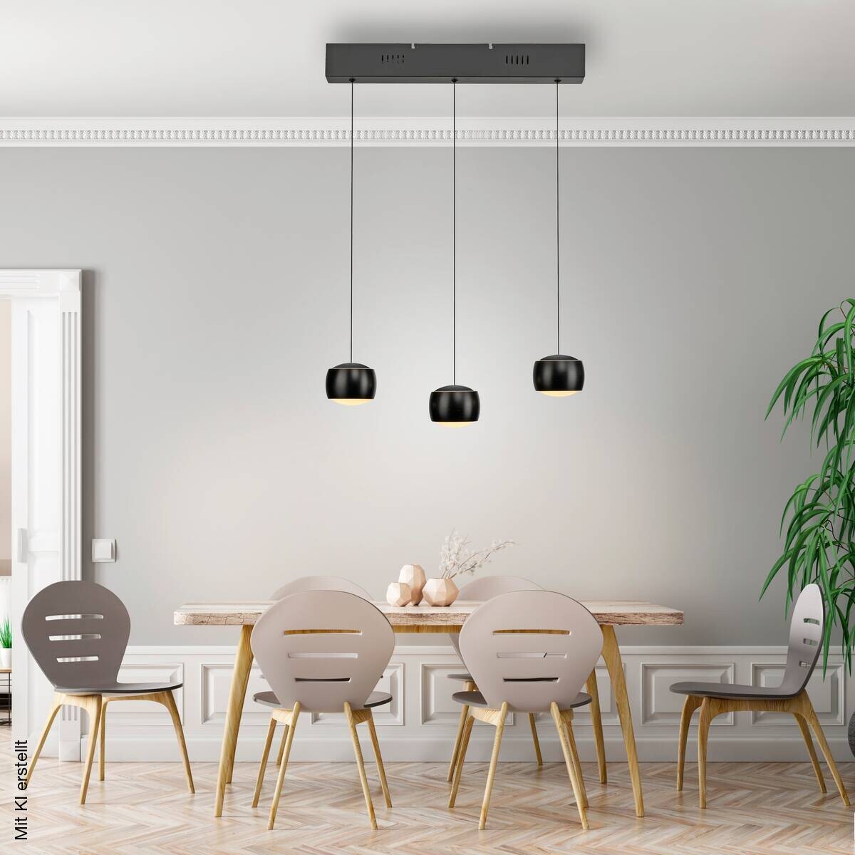 Just Light Pendelleuchte Ballini schwarz