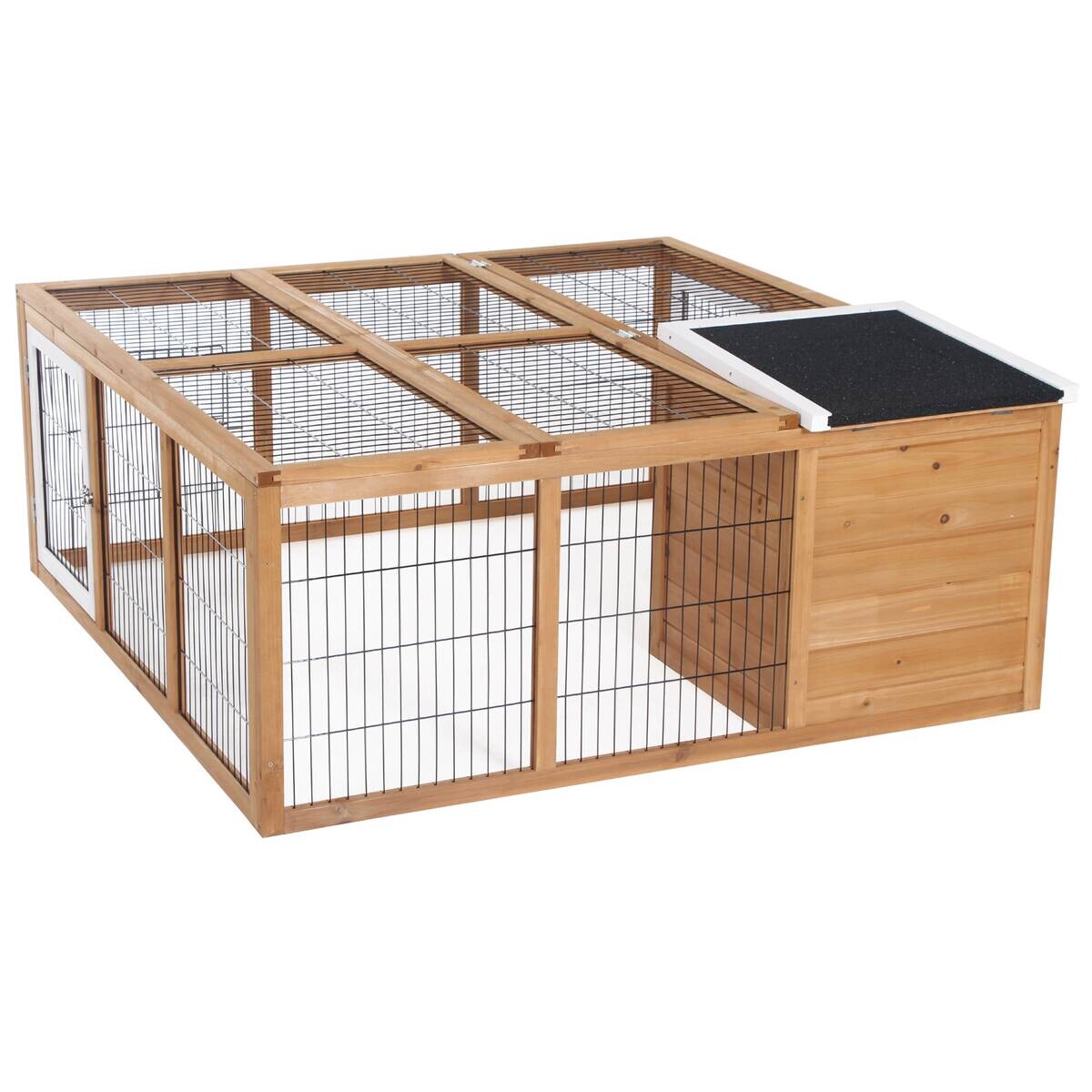 PawHut Stall natur Holz B/H/L: ca. 120x123x52 cm