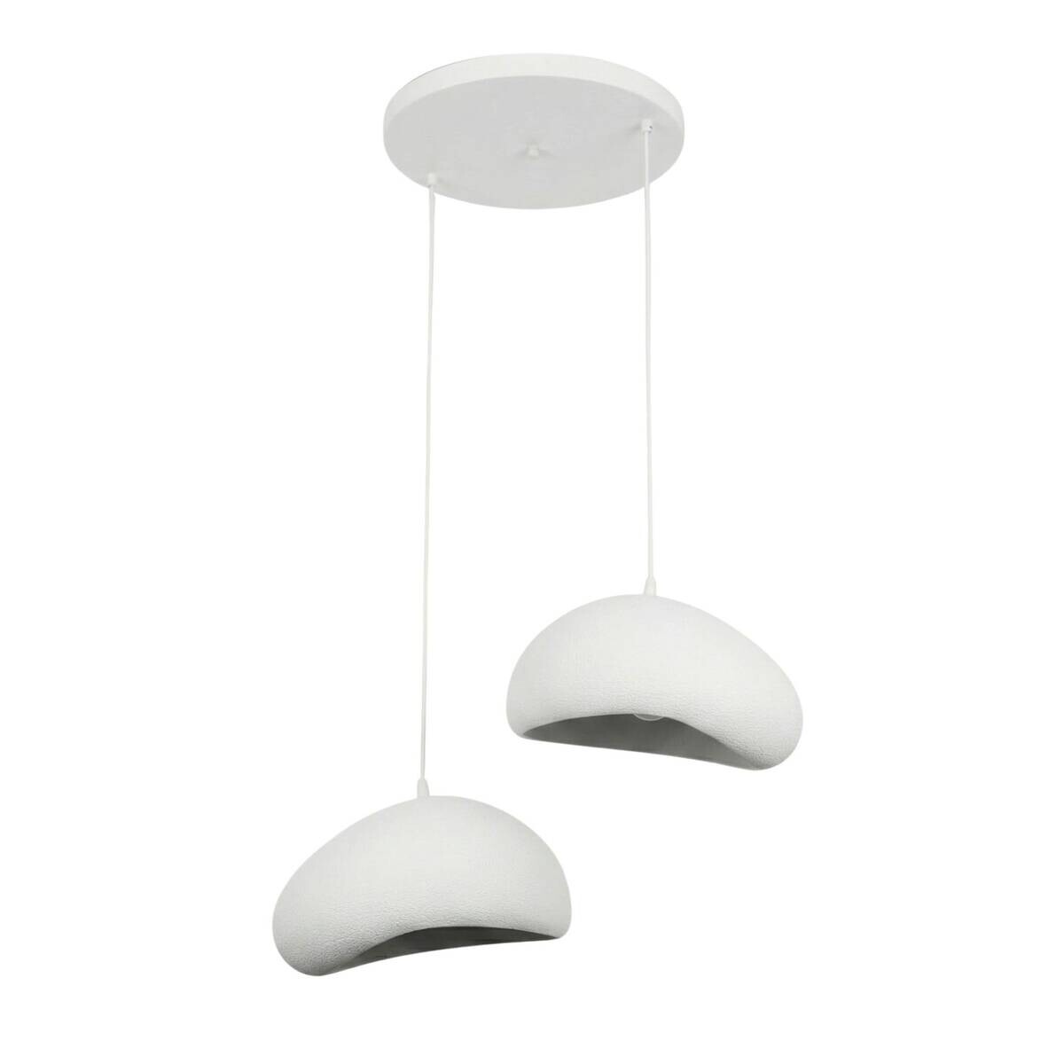 Opviq Pendelleuchte weiß B/H/T: ca. 45x106x45 cm E27 2 Brennstellen