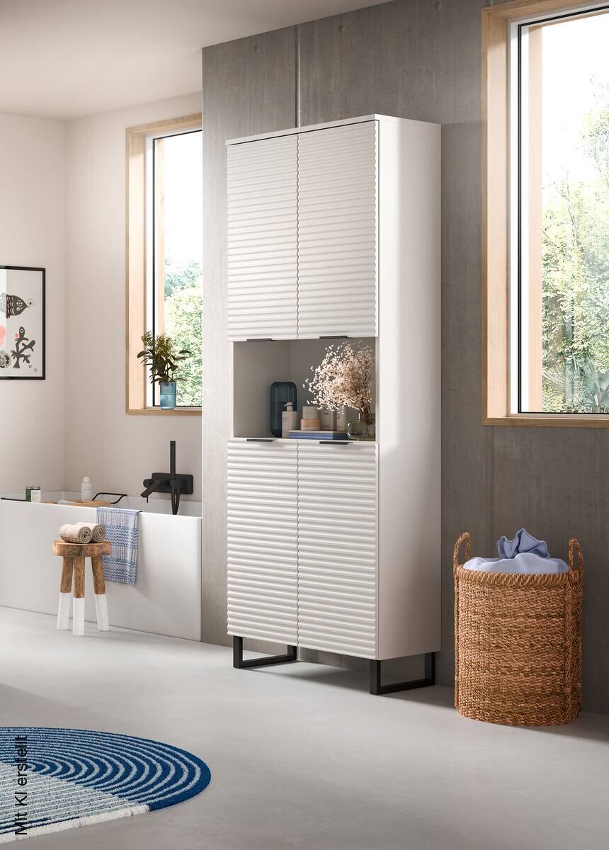 Hochschrank Riff weiß B/H/T: ca. 70x193x34 cm