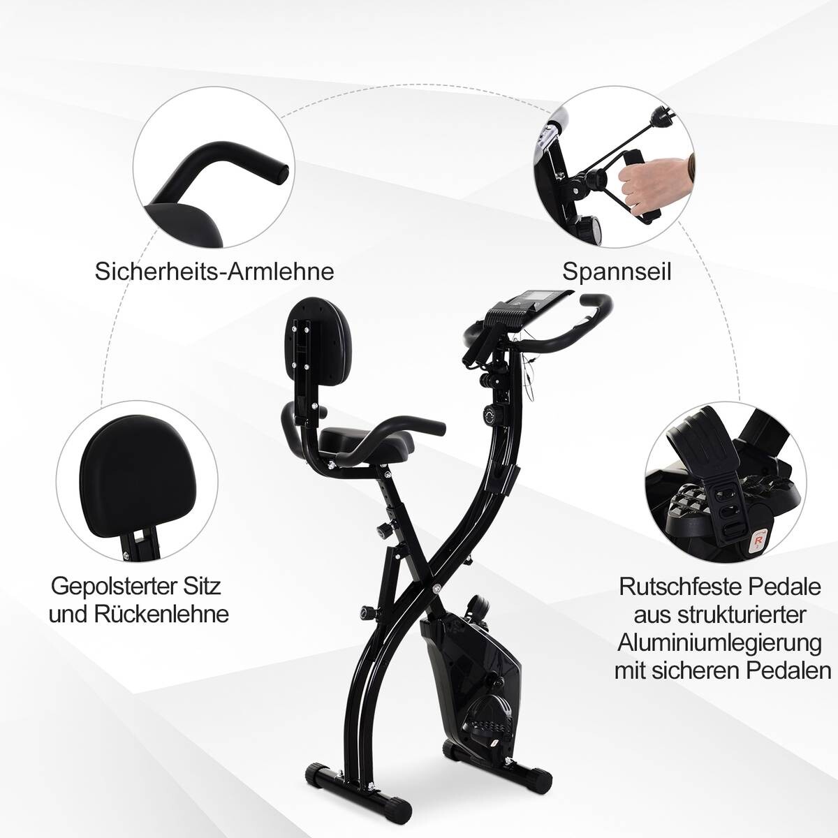 HOMCOM Fahrradtrainer schwarz Stahl