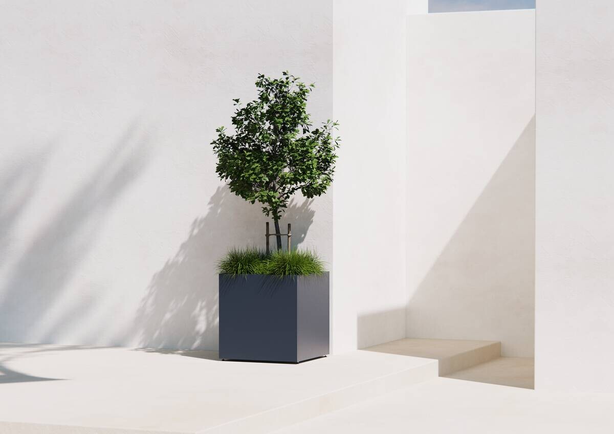 Herstera Garden Pflanzkasten anthrazit Metall B/H/L: ca. 70x70x70 cm