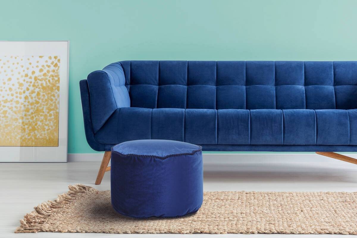 360 Living Hocker Taj Mahal 100 blau H/D: ca. 32x47 cm