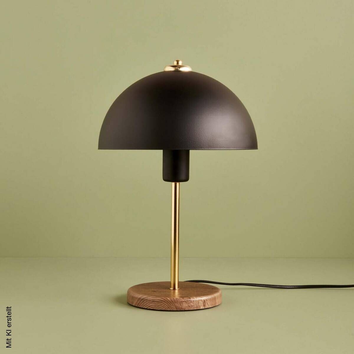 Opviq Tischleuchte gold schwarz Metall MDF B/H/L: ca. 23x35x23 cm E27 1 Brennstellen