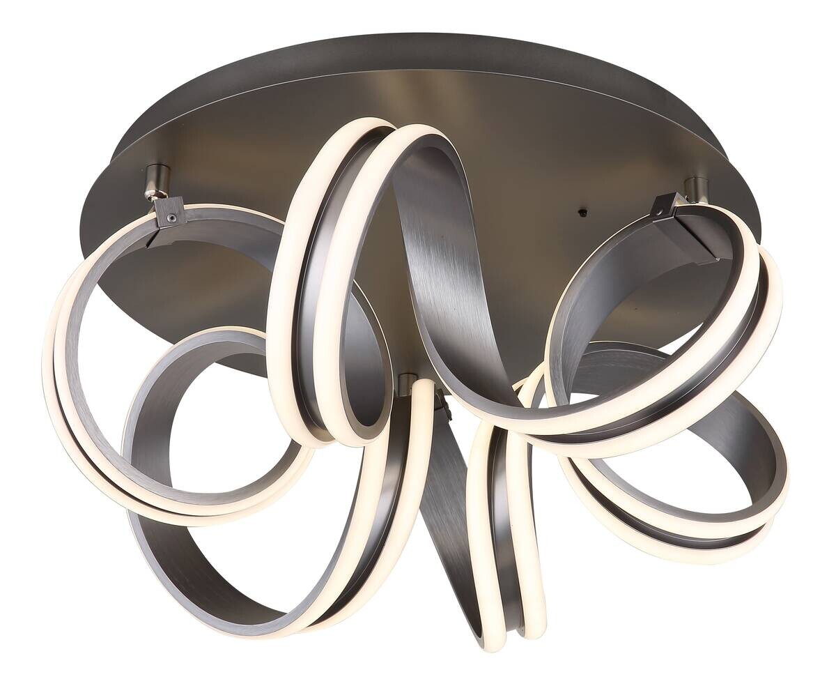 GLOBO Deckenleuchte dunkelgrau Opal Metall Aluminium H/D: ca. 25x54 cm 1 Brennstellen