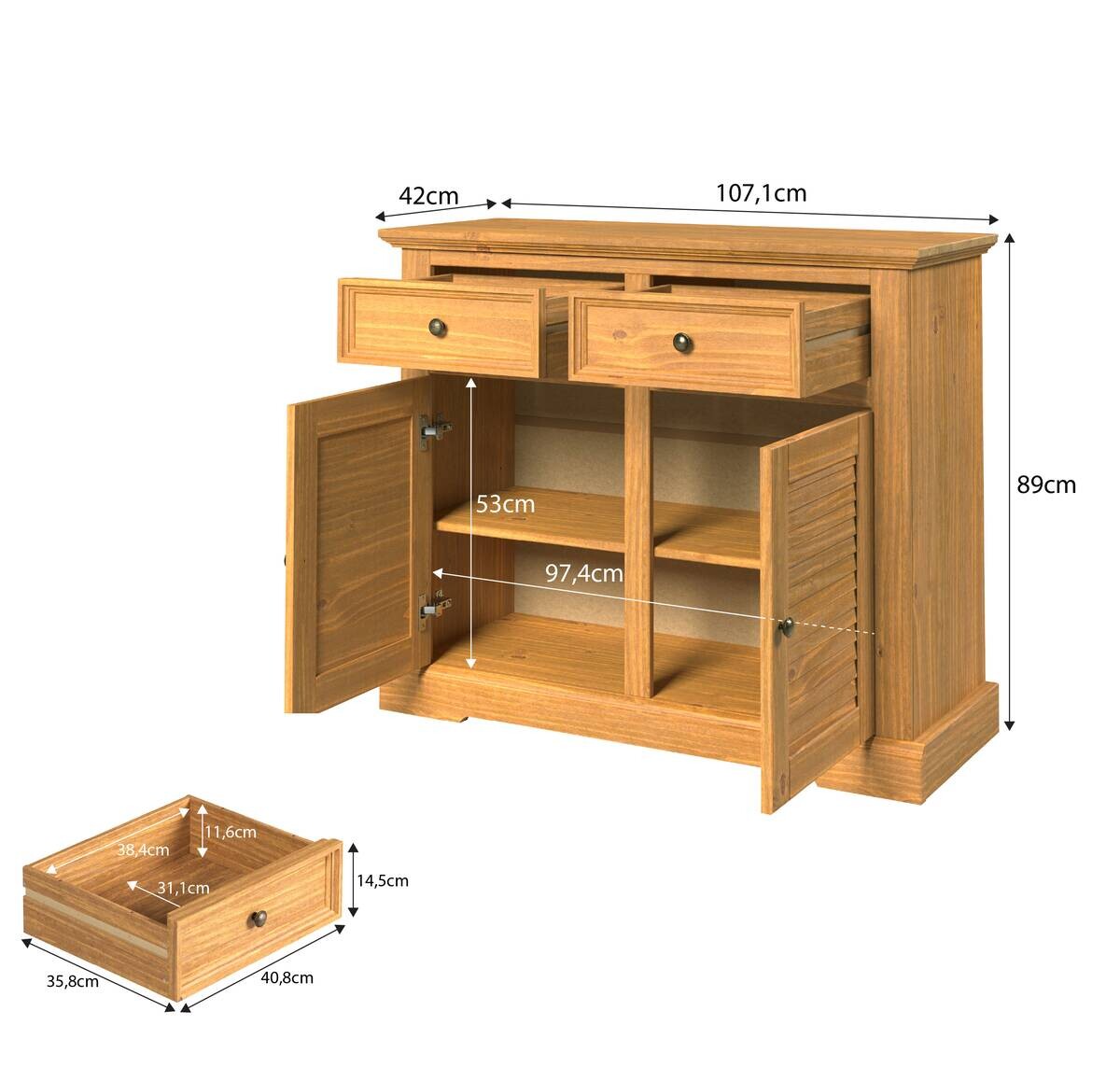 Kommode Breda honig B/H/T: ca. 107x89x42 cm