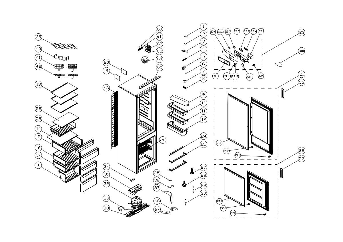 Mican Einbaukühl-/Gefrierkombination EKHBMFSSE weiß B/H/T: ca. 54x177,2x54 cm