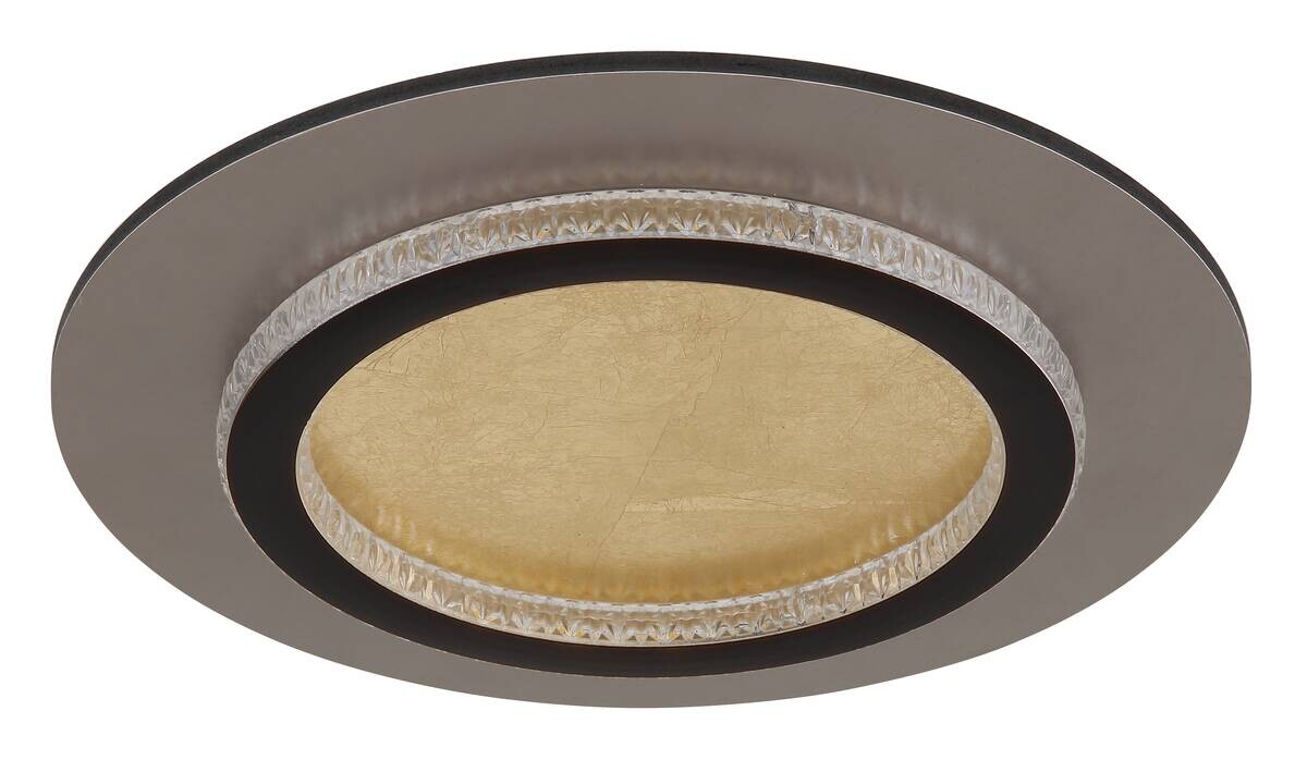 GLOBO LED-Deckenleuchte gold klar mattschwarz Kunststoff Metall H/D: ca. 5,5x35 cm 1 Brennstellen