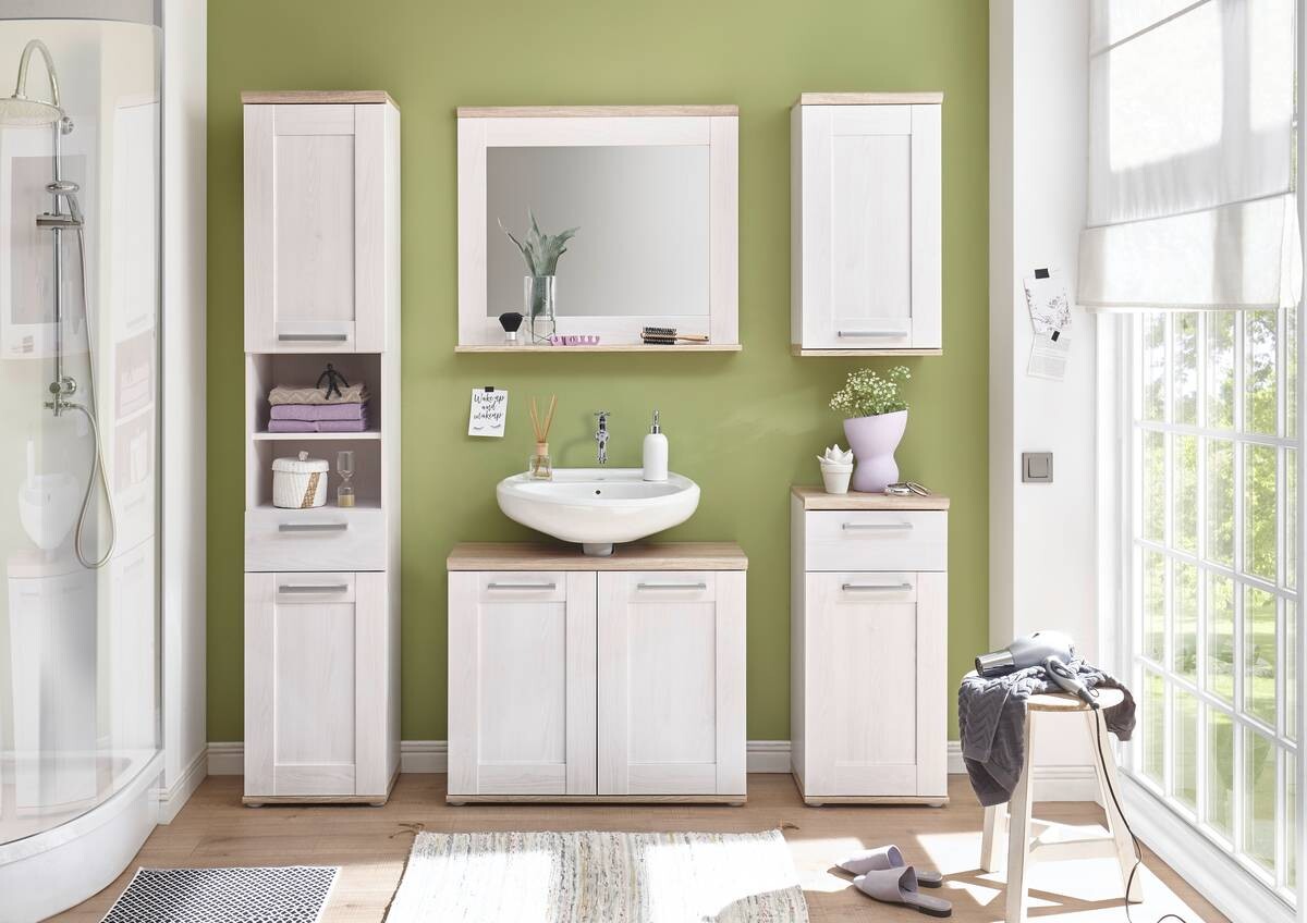 Waschbeckenunterschrank Romance Sibiu Lärche Nachbildung Eiche San-Remo Nachbildung B/H/T: ca. 80x66x32 cm