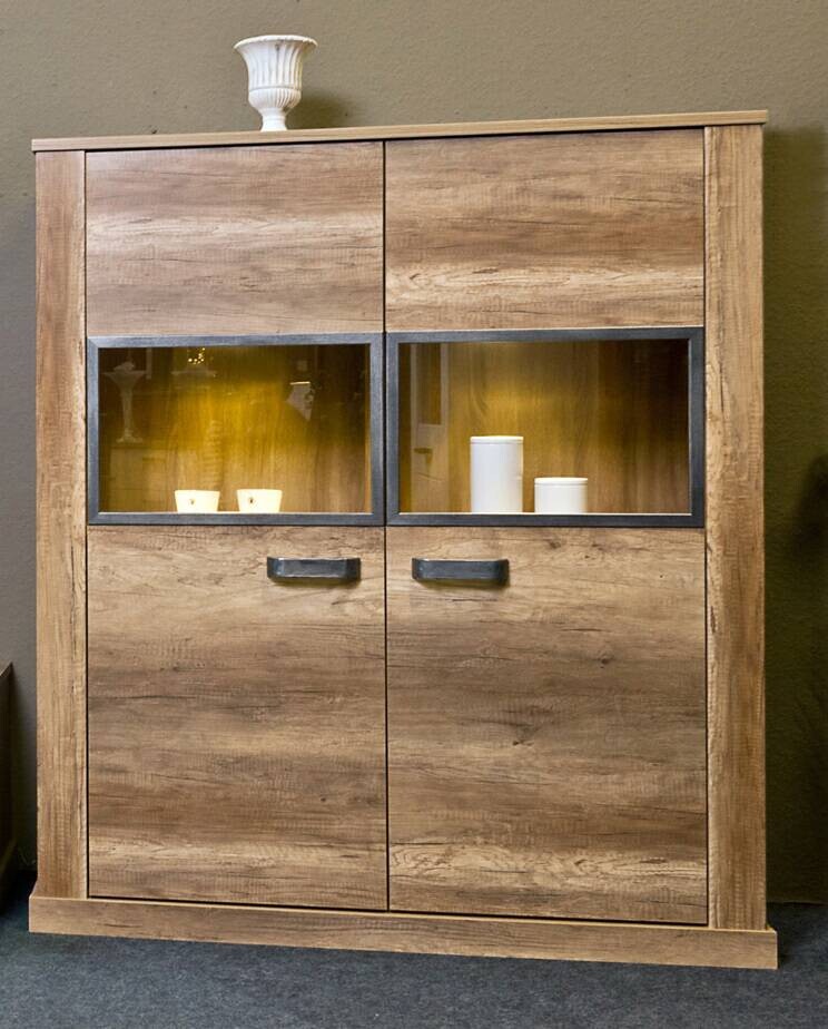 Vitrine Aalborg Oak Monument Nachbildung Spanplatte B/H/T: ca. 133x150x40 cm