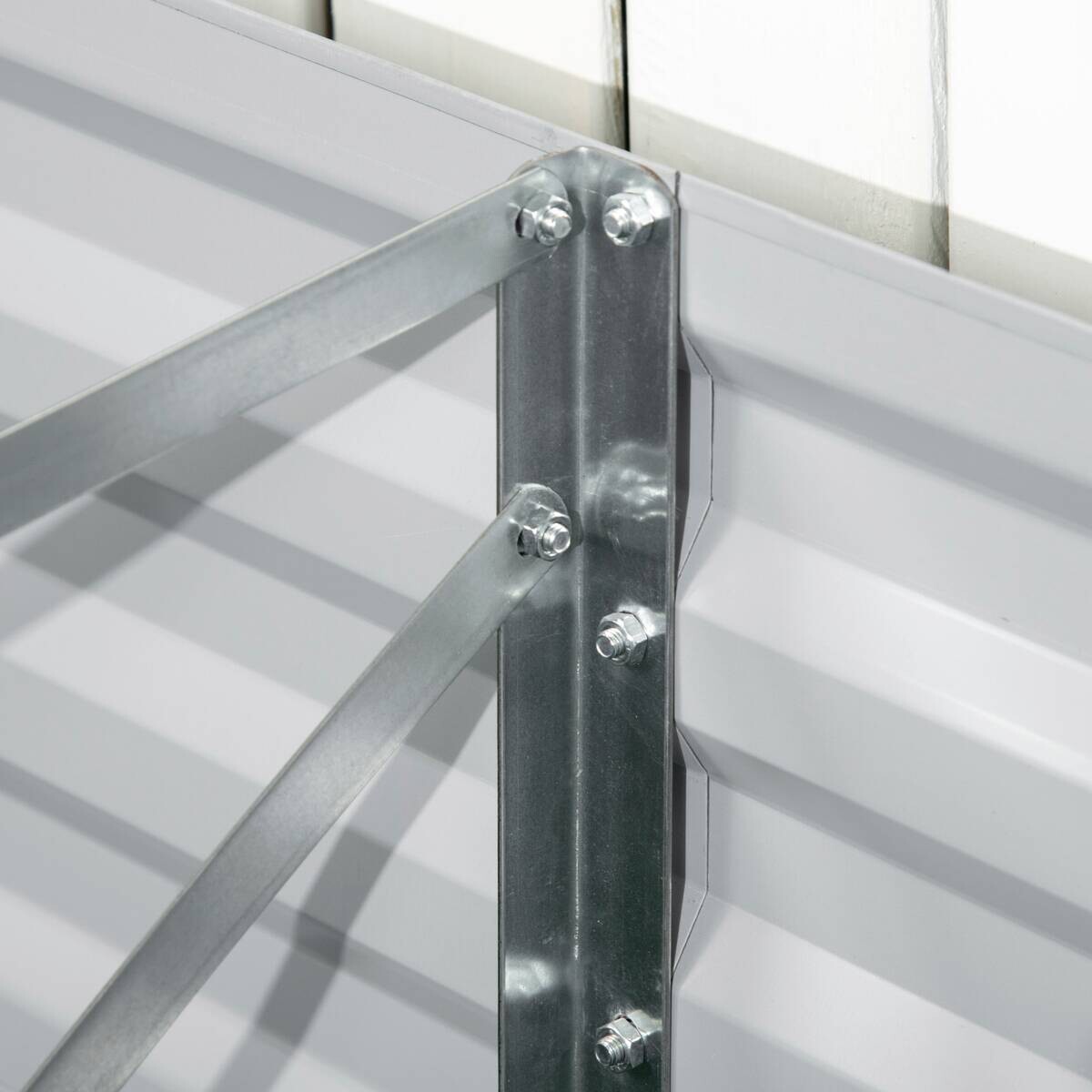 Outsunny Hochbeet hellgrau Stahl B/H/L: ca. 90x59x180 cm