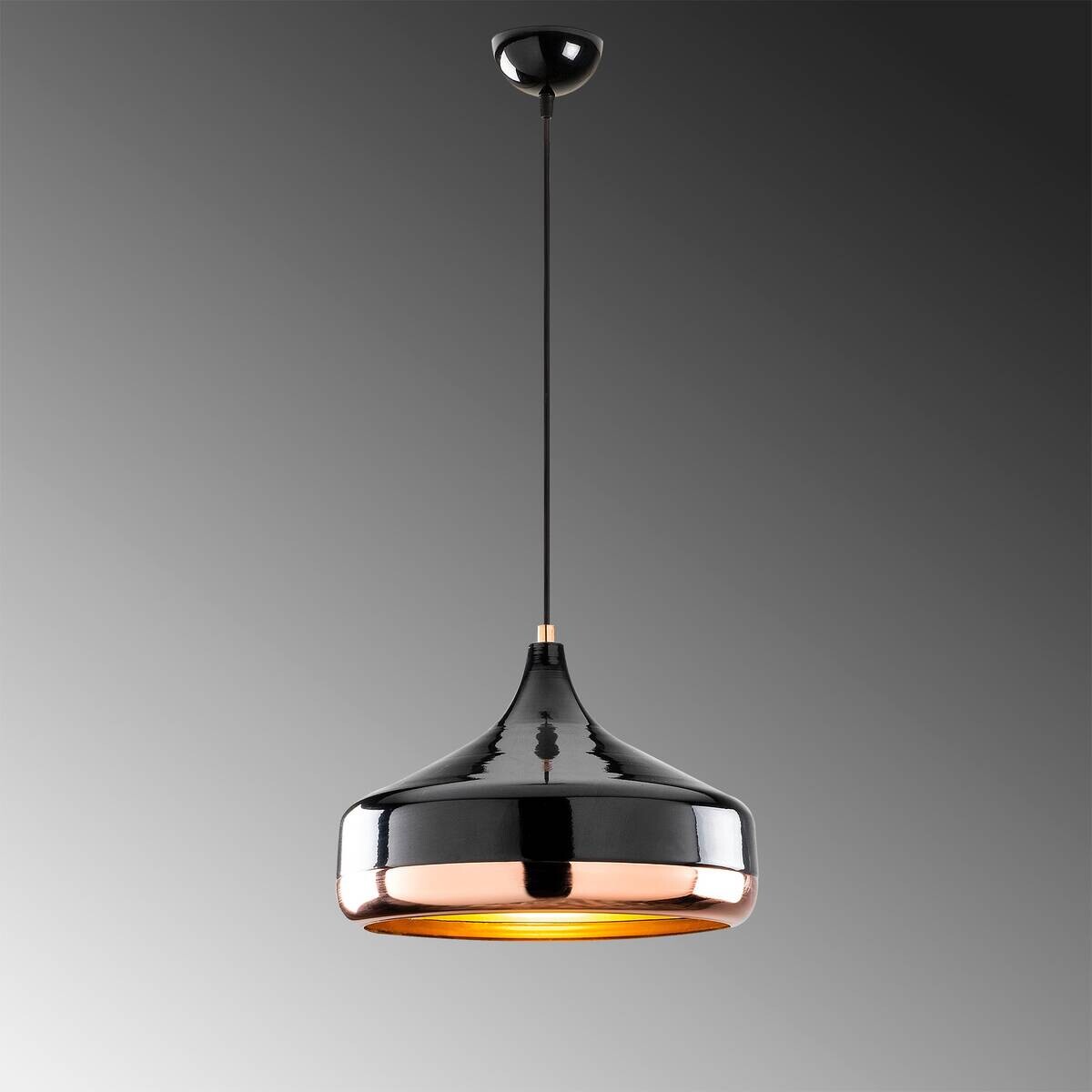 Opviq Pendelleuchte Yildo Kupfer schwarz Metall B/H/T/L/D: ca. 36x122x36x36x36 cm E27 1 Brennstellen