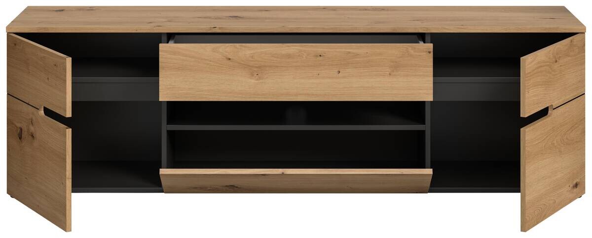 TV-Lowboard Canu basaltgrau Nachbildung Artisan Oak Nachbildung B/H/T: ca. 55x184x44 cm