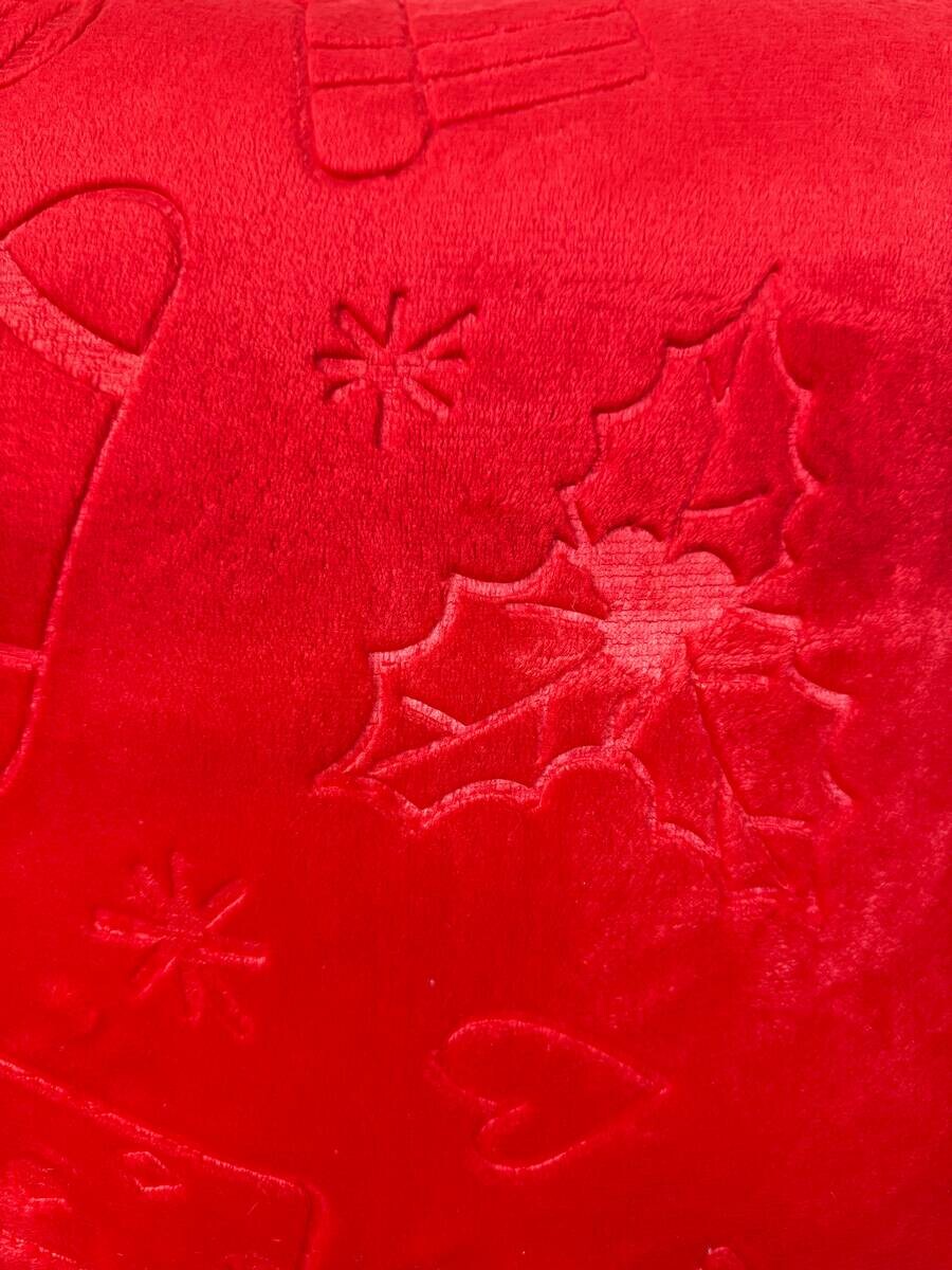 POCOline Dekokissen Weihnachten Flanell rot 100% Polyester B/L: ca. 45x45 cm