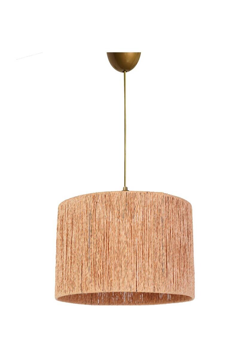 Opviq Pendelleuchte beige Kunststoff Baumwolle B/H/T/L: ca. 30x60x30x30 cm E27 1 Brennstellen