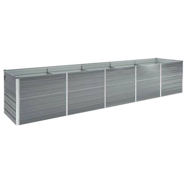 Garten-Hochbeet grau Stahl B/H/L: ca. 80x45x400 cm
