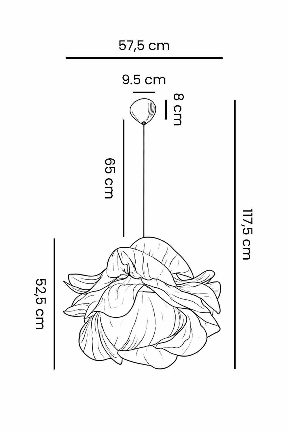 Opviq Pendelleuchte weiß Kunststoff B/H/T/L/D: ca. 58x120x58x58x58 cm E27 1 Brennstellen