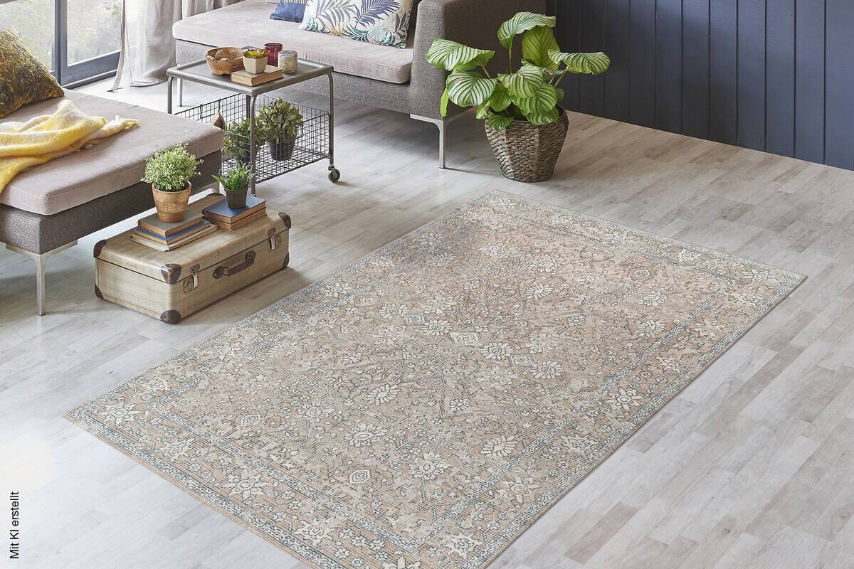 Kayoom Flachflorteppich Perry 125 beige B/L: ca. 120x170 cm