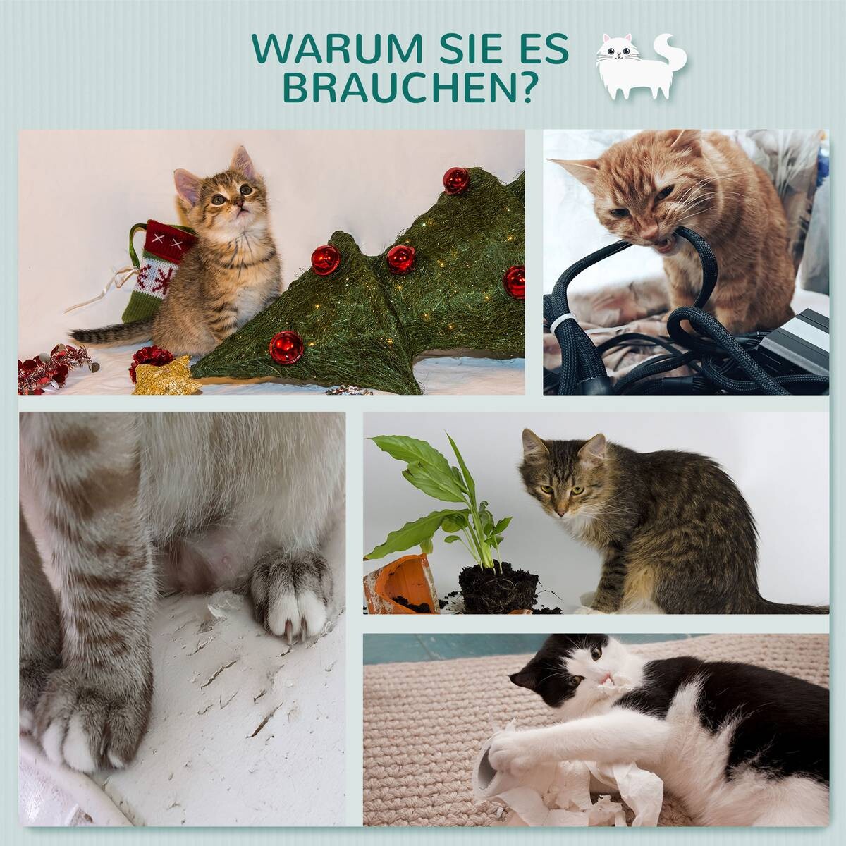 PawHut Katzenkratzbaum beige MDF B/H/L: ca. 28x137x66 cm