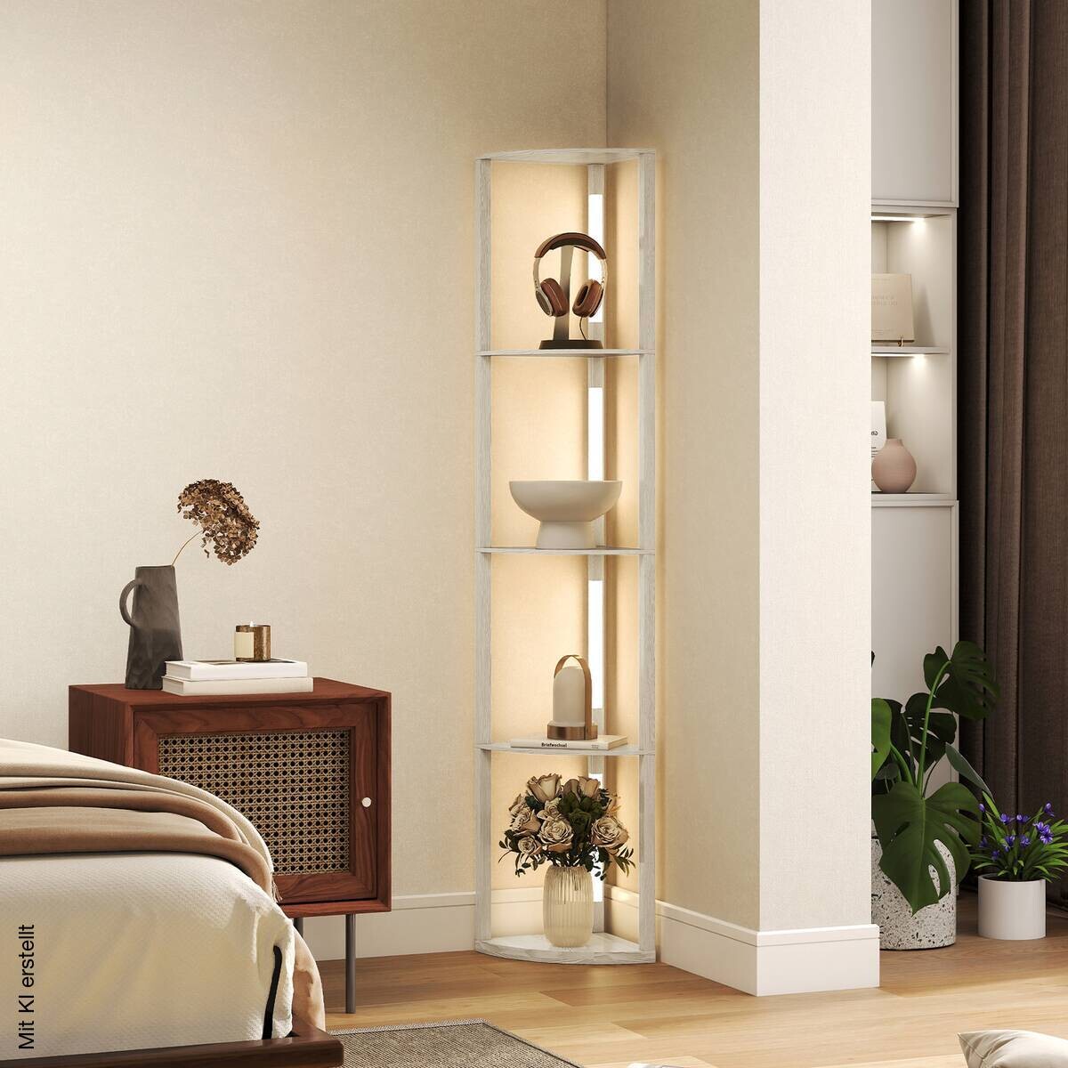 HOMCOM Stehleuchte Eiche MDF B/H/L: ca. 29,5x163,5x41 cm