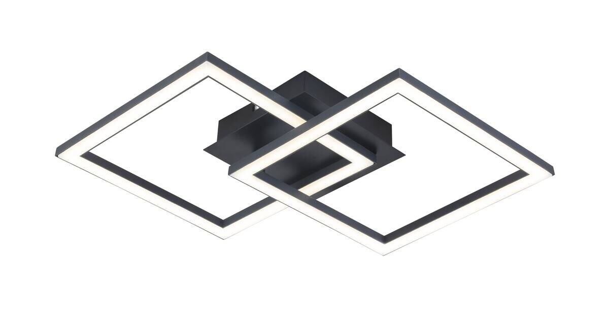 Deckenleuchte schwarz Kunststoff B/H/L: ca. 33x7x53 cm