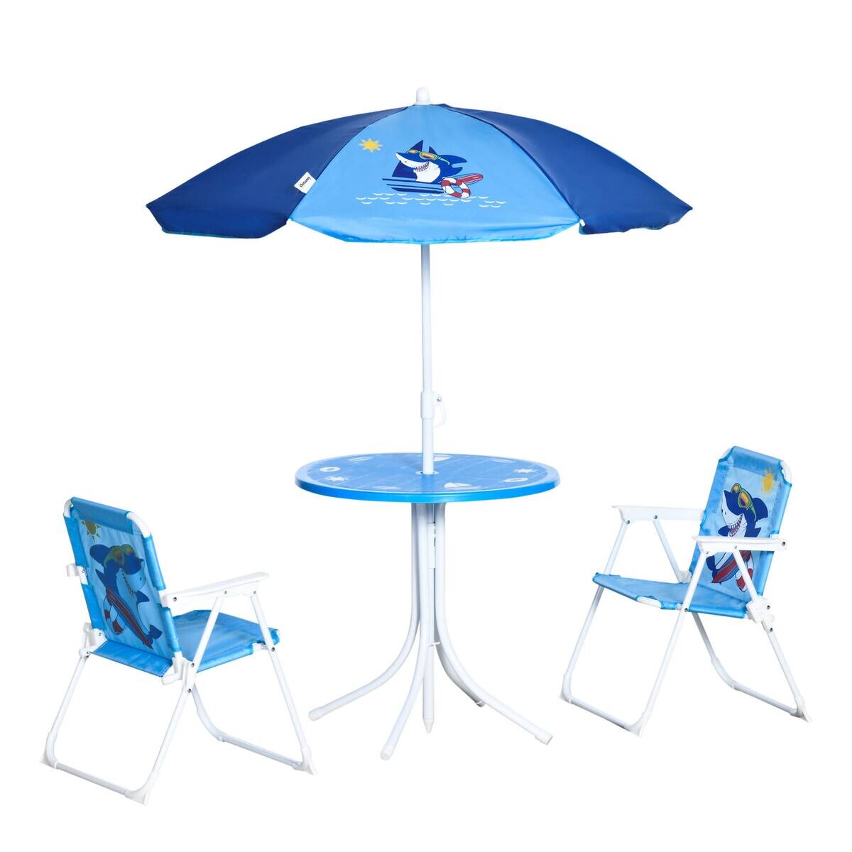 Outsunny Sitzgruppe blau Metall B/H/L: ca. 49,5x49,5x50 cm