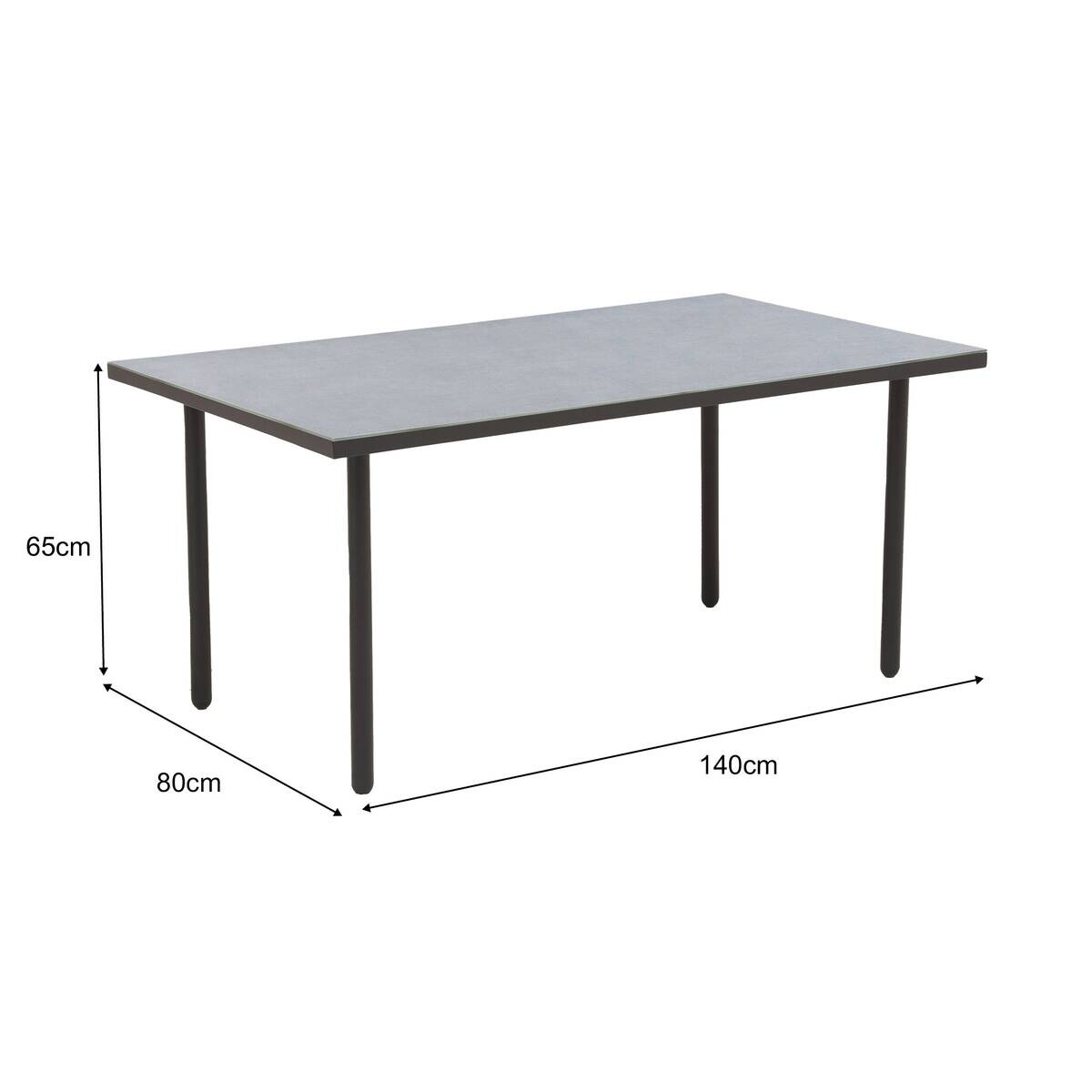 POCOline Gartensitzgruppe Milos dunkelgrau Stahl