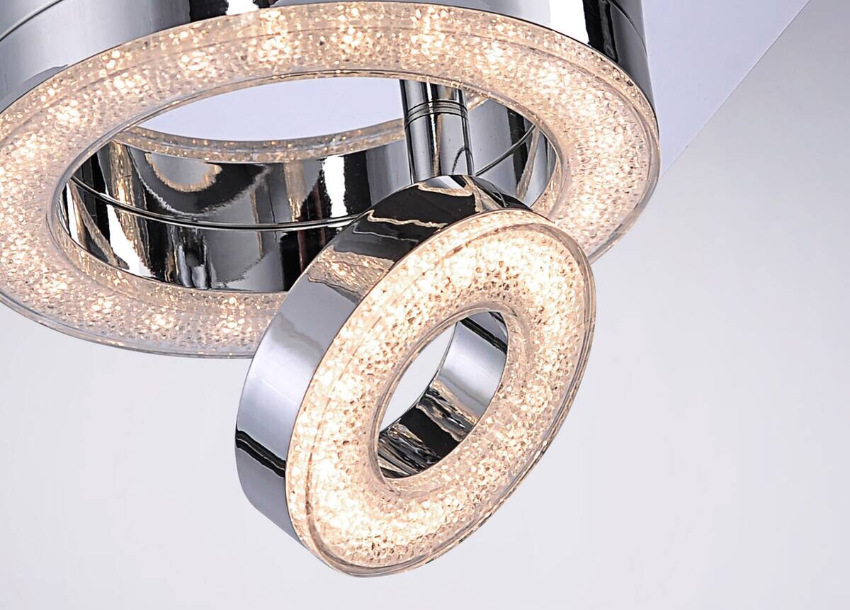 Just Light LED-Deckenleuchte 2-flg. Tim Chrom Metall Acryl B/H/L: ca. 17x13x17 cm 1 Brennstellen
