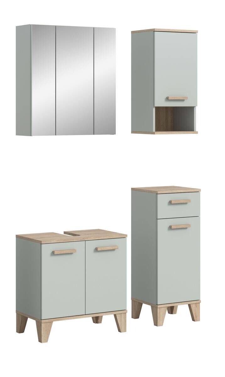 Badezimmer-Set STAR hellgrün Eiche hell Nachbildung B/H/T: ca. 109x190x34 cm