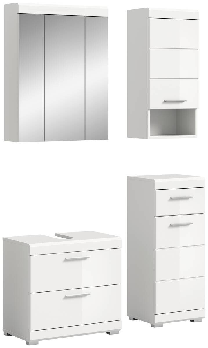 Badezimmer-Set Scout weiß weiß Hochglanz B/H/T: ca. 112x191x37 cm