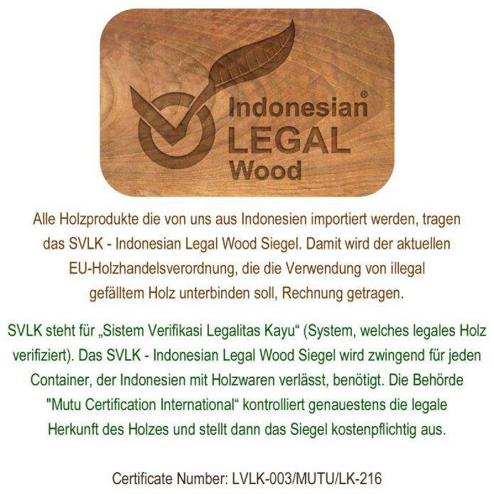 VCM Beistelltisch braun Teakholz B/H/T: ca. 50x50x50 cm