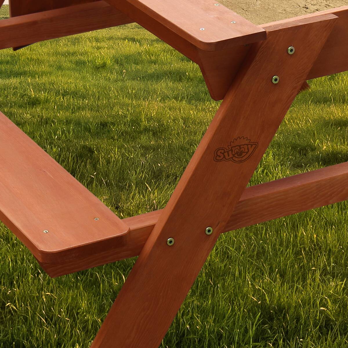 Sunny Kinder-Picknicktisch Dave rotbraun B/H/L: ca. 89x50x89 cm