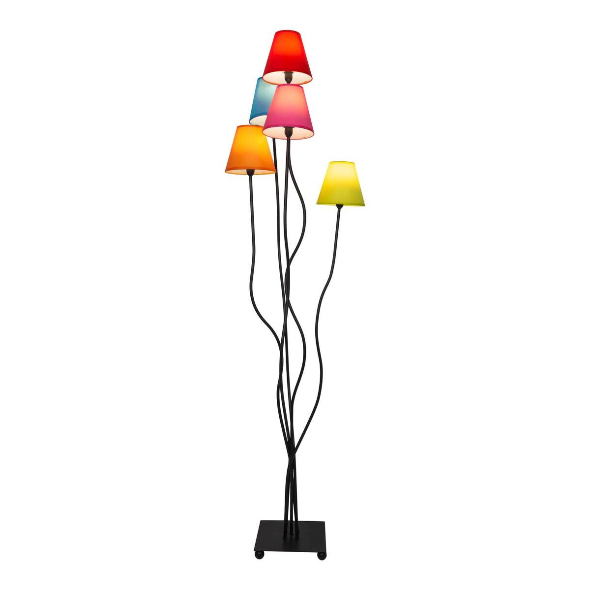 Näve Leuchten Stehlampe 2041261 multicolor Metall Textil B/H/T: ca. 36x166x40 cm 5 Brennstellen