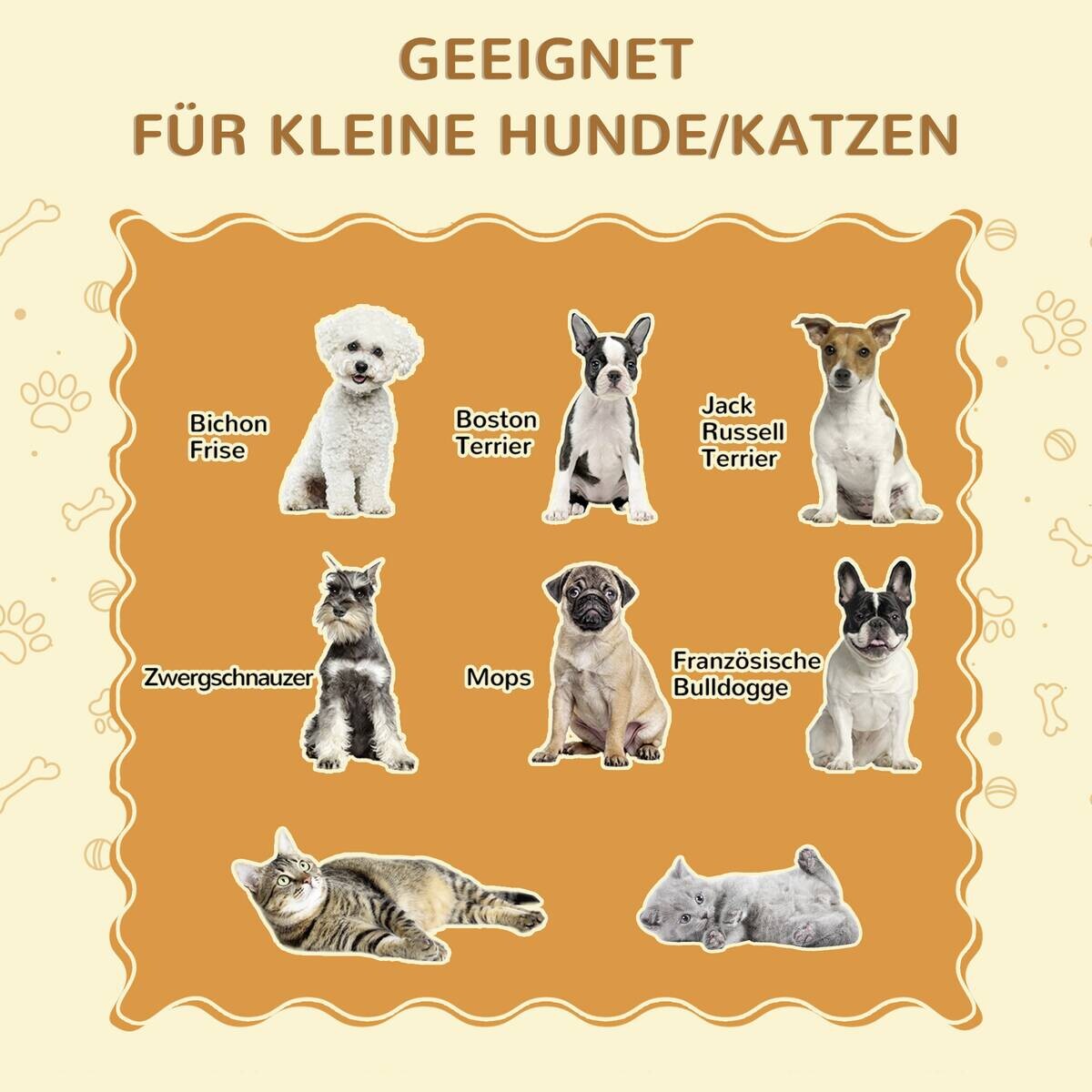 PawHut Hundetreppe, Katzentreppe natur Polypropylen B/H/L: ca. 38,5x79x45 cm
