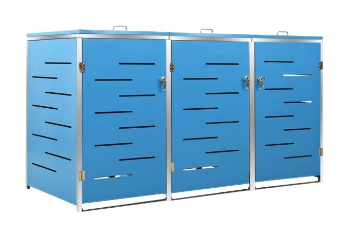 vidaXL Mülltonnenbox blau B/H/T: ca. 207x112,5x77,5 cm