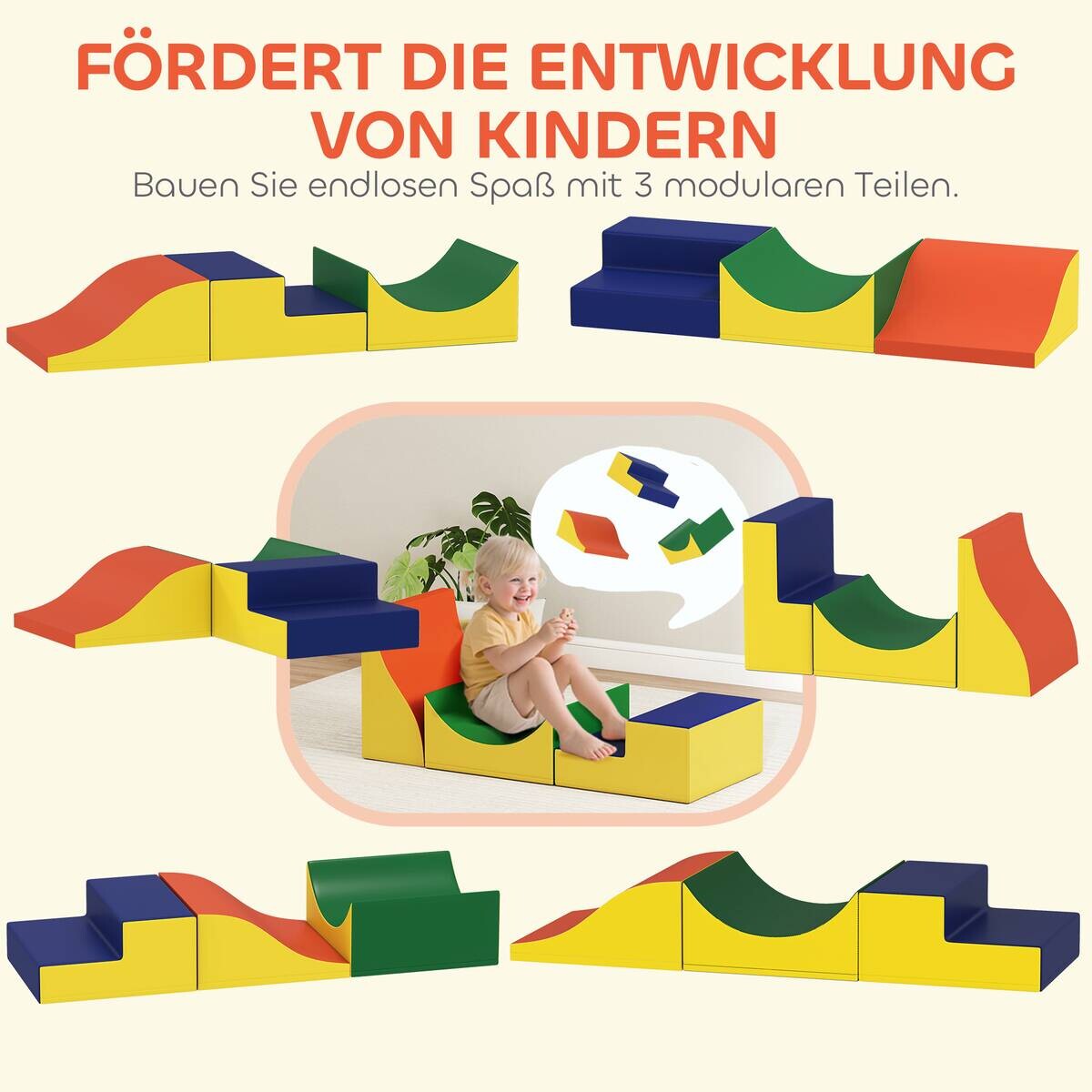 AIYAPLAY Schaumstoffbausteine B/H/L: ca. 45,7x20,3x141 cm